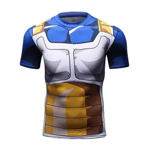 여름 남자 3d 셔츠 사용자 정의 인쇄 러쉬 가드 슈퍼 Saiyan 3D Goku 압축 T 셔츠