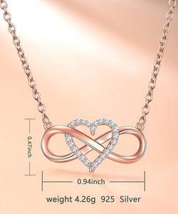 <span class=keywords><strong>Collana</strong></span> <span class=keywords><strong>Infinito</strong></span> in Argento Sterling 925 con <span class=keywords><strong>Cuore</strong></span> in Zirconia Cubica - Product Image 2