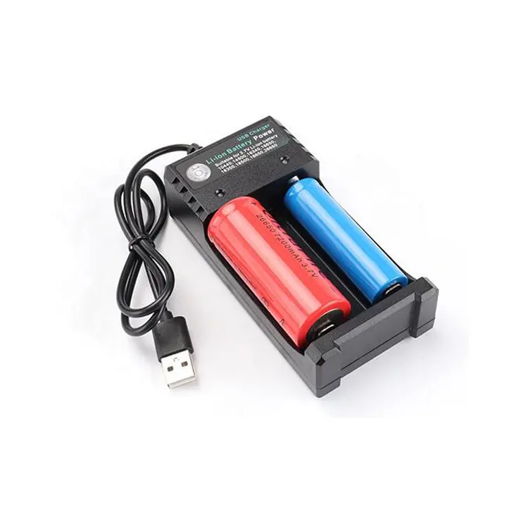 2 Dual Charing Port Universal 16340 18650 26650 Rechargeable Lithium Battery Wall USB Charger