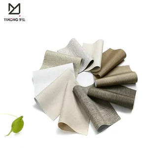 100% poliéster Corea <span class=keywords><strong>Lino</strong></span> Look tela Blackout ventana cortina persianas patrón Horizontal técnica Lisa incorporada - Product Image 1