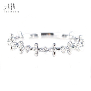 แหวนเพชรธรรมชาติรูปไม้กางเขนโบราณสีทอง18K เครื่องประดับวินเทจทันสมัยสำหรับงานแต่งงานและปาร์ตี้ขายส่ง - Product Image 2