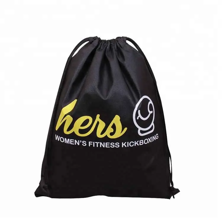 Geri dönüşümlü özel küçük dokumasız büzgülü çanta Logo ile