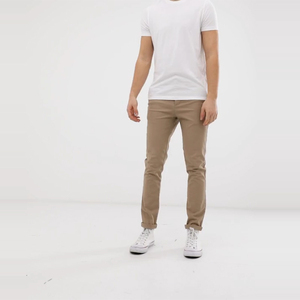 OEM vendita calda Casual con bottone da taschino da <span class=keywords><strong>uomo</strong></span> <span class=keywords><strong>Skinny</strong></span> Fit <span class=keywords><strong>pantaloni</strong></span> <span class=keywords><strong>chino</strong></span> kaki in cotone blu scuro - Product Image 5