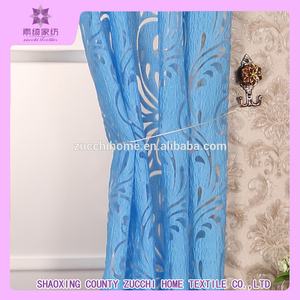 블루 시어서커 로맨틱 스타일 튤 시어 번아웃 커튼 원단 (거실용) - Product Image 5