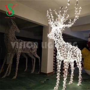300 Chiều Dài Ấm Trắng Có Thể Tháo Rời Tuần Lộc Motif Lớn Led Thương Mại Giáng Sinh Hiển Thị Lights - Product Image 2