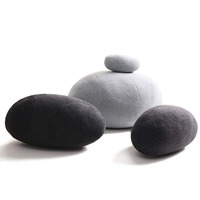 E614 Vente en gros ODM OEM Oreillers géants en pierre vivante, gros oreillers en forme de roche, nouveaux oreillers en galets, oreillers en pierre pré-remplis de coton PP, oreillers en peluche douce