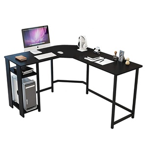 L Shaped Office Desk <strong>Computer</strong> Desk <strong>Table</strong> Personal Working <strong>Space</strong> Set With Wood Surface Board &amp; Steel Frame Support for Livingroom - Product Image 1