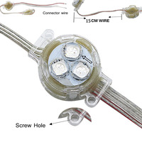 Éclairage ponctuel à LED adressable DC12V 8206 IC 30 mm de diamètre SMD 5050 RGB 3 LED, étanche IP68