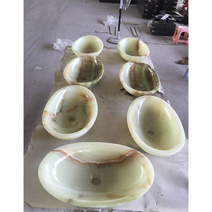 Lavabo en pierre d'onyx vert naturel, lavabo en marbre d'onyx vert - Product Image 4