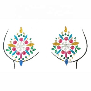 Autocollants pour le corps Flatback sans danger pour la peau Bijoux de poitrine en <span class=keywords><strong>strass</strong></span> acrylique <span class=keywords><strong>Visage</strong></span> et chaussures en résine/Bijoux de sac avec technique de colle pour les fêtes - Product Image 2