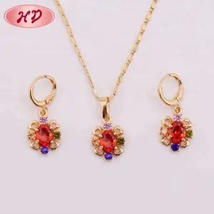 China Suppliers Necklace And Earrings Fashion Trendy Women 18K Gold Dubai Jewelry Sets For Party