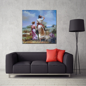 Pintado a mano hermosa Señora y Niña famosa imagen pinturas para la decoración de la pared - Product Image 2