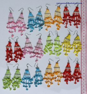 Pendientes de gota de perlas de moda étnica, joyería casera peruana colorida, accesorio de disfraz al por mayor - Product Image 2