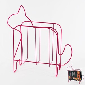 ชั้นวางนิตยสารดีไซน์แมวลวดสีชมพู - Product Image 1
