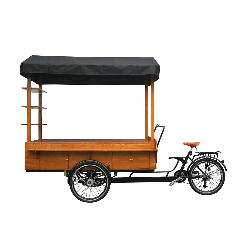 ZZMERCK Factory Direct Sale Street Mobile Three Wheel Electric Cafe Trike Coffee Bike Commercial Food Cart for Outdoor Business