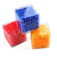 Jouet éducatif pour adultes, Cube labyrinthe magique 3D, boule roulante, Transparent