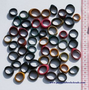 Coconut <b>Rings</b>, Ethnic Natural <b>Costume</b> Jewelry, Wholesale Handmade Fashion <b>Jewellery</b>, Different Sizes, Good for Resell, Peru - Product Image 2