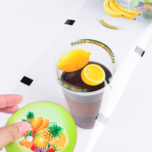 Custom easy peel off modello di frutta bevanda di plastica di <span class=keywords><strong>imballaggio</strong></span> di tenuta <span class=keywords><strong>pellicola</strong></span> latte tazza di tè <span class=keywords><strong>pellicola</strong></span> - Product Image 5