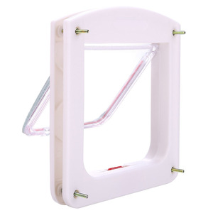 Pequeña solapa de plástico blanca para gatos con bloqueo de 4 vías y bloqueable para gatos domésticos - Product Image 4