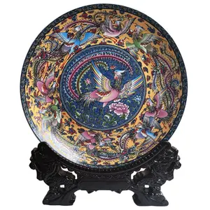 Hot selling antique round porcelain wall art plates