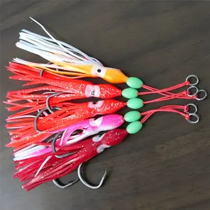 YOUME 5 adet/grup yumuşak ahtapot balıkçılık Lures 13cm Trolling kalamar etek balıkçılık yemler ton balığı kuyruk balık zanaat jig