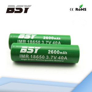 Venta al por mayor IMR18650 2600 mah alto consumo li ion recargable bsy 18650 3.7 v batería - Product Image 1
