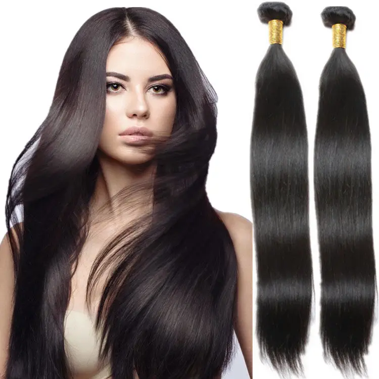 Grosir Mink 100% Jalinan Rambut Manusia Lurus Virgin Bundel Rambut Brasil Murah dengan Penutup, Rambut Manusia Brasil