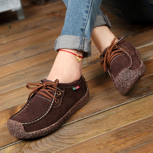 Fabriek Groothandel Dames Echt Lederen Flats Loafers Mocassins Plus Maat 35-42 Casual Schoenen Voor Zomer Herfst Slip-On Sluiting