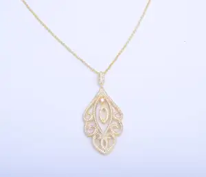 Boho Teen 22K Vàng Trang Sức Pakistan Elegant Pha Lê Charm Pendant Tùy Chỉnh Tình Bạn Dây Chuyền Cho Bridal