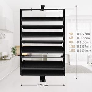 Aksesoris Lemari Pakaian <span class=keywords><strong>360</strong></span> Derajat Rak Sepatu Berputar Dengan Pegangan Elegan - Product Image 4