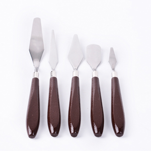 Xinbowen spatule en acier inoxydable peinture <span class=keywords><strong>à</strong></span> l'huile manche en bois couteau <span class=keywords><strong>à</strong></span> Palette 5 pièces de haute qualité - Product Image 2