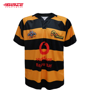 <span class=keywords><strong>Camiseta</strong></span> de <span class=keywords><strong>Rugby</strong></span> Personalizada al por Mayor de <span class=keywords><strong>Tonga</strong></span>, Azul Liso, 100% Poliéster - Product Image 5