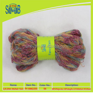 de lujo del hilado del acoplamiento para la bufanda que hace <span class=keywords><strong>punto</strong></span> cepillado mohair mano de tejer hilados - Product Image 5