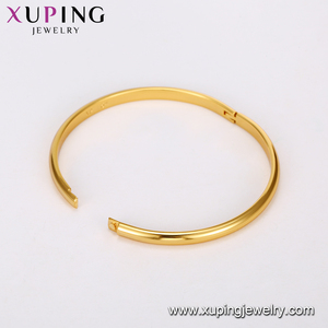 Xuping Gelang Desain Klasik 4Mm Wanita, Gelang Perhiasan Emas Paduan Tembaga Elegan Trendi untuk Wanita