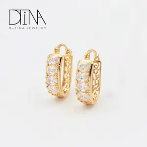 DTINA Luxulry 透明宝石耳环 18k 镀金珠宝为妇女