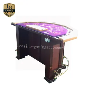 Mesa de juego de póker con pata de madera, electrónica, LED, Blackjack, de Casino, de lujo