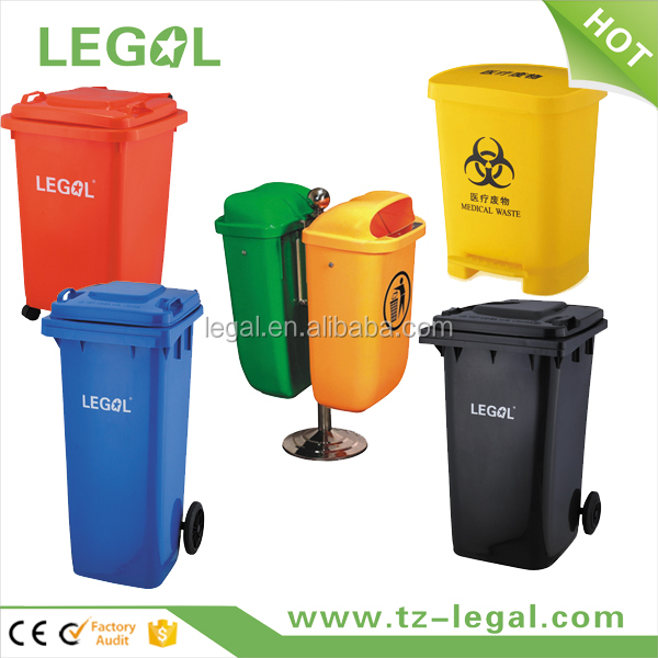 2 Ruedas 240L Claro Plástico Bin Bin Envase de Plástico de Reciclaje