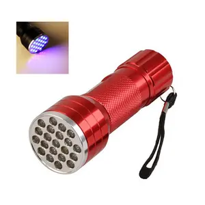 3 Aaa Batterij Werkende 21 Led 395nm UV-Nagelgel Droger Uitharding Ultraviolette Zaklamp