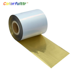 Balmumu reçine metalik ve mat renk altın 110mm * 300m termal transfer yazıcı şerit - Product Image 6