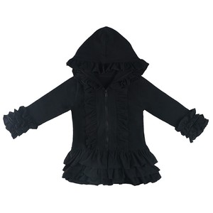 Soft <strong>Winter</strong> <strong>Girl</strong> Zip up Hoodie Custom Hoodie Printing Kids Ruffle <strong>Coats</strong> - Product Image 3