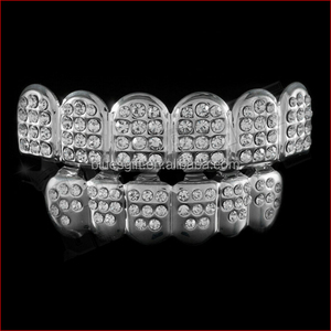 Blues Fashion latón completo cristal rhinestone helado diamante libre dientes grillz con diamantes de imitación para joyería de rapero de hip hop - Product Image 5