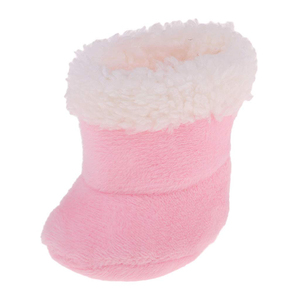 A853 Vente en gros personnalisé ODM OEM Belles bottes en peluche rose doux chaussures bébé Reborn fille accessoires de poupée garçon chaussures - Product Image 2