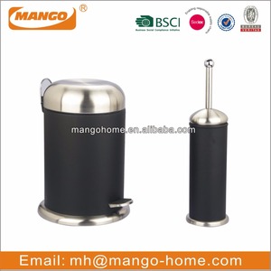 Nuevo producto Juego de baño de acero inoxidable brillante que incluye cubo de basura y cepillo de inodoro - Product Image 5