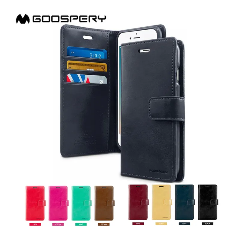 GoosPery Bluemoon Diary Luxury Flip Wallet Leather Cell Phone Case Covers For Samsung Galaxy S7