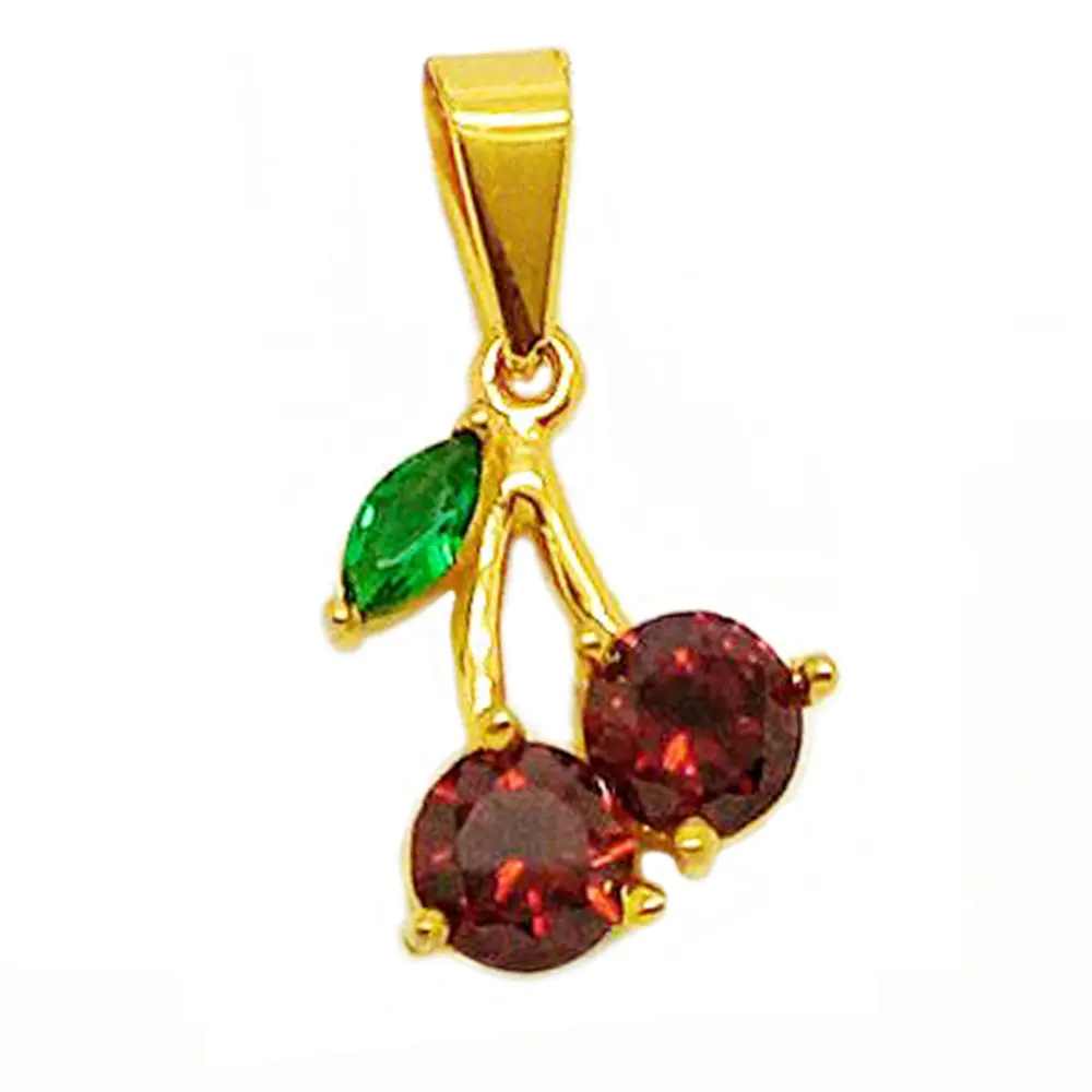 Olivia Fashion New Design Gold Filled Jewelry Wholesale Cz Zircon Cherry Pendant For Women