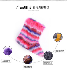 Made in China stivali marroni da donna in pelliccia sintetica multicolore rosa caldo <span class=keywords><strong>con</strong></span> pelliccia - Product Image 4