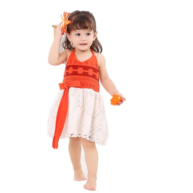 Baby Girls Moana Costume Adventure Outfit Children Summer Dress Kids Halloween Cosplay Dresses Clothing