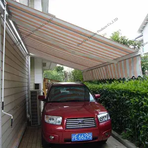 100%anti uv aluminium retractable car parking awnings Blue-sky poly aluminum pu coated