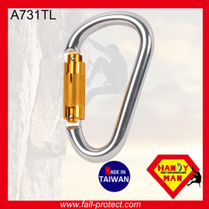 D Shape Twist Lock Quality Rock Climbing Outdoor Durable Best Selling Hook Aluminum Carabiner - Product Image 2