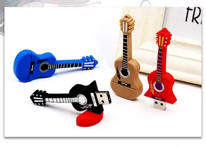PVC Mini Guitar Usb Flash Drive Pendrive Memory Stick 16gb With Muilple Colors And Capacities